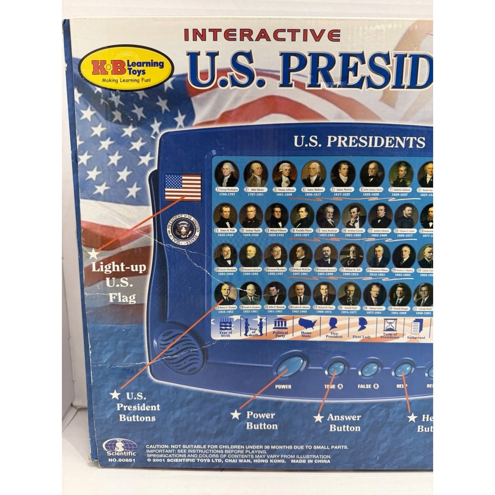 KB Toys Interactive US Presidents Toys Electronic Learning 2001 Vintage New! - Picture 5 of 8